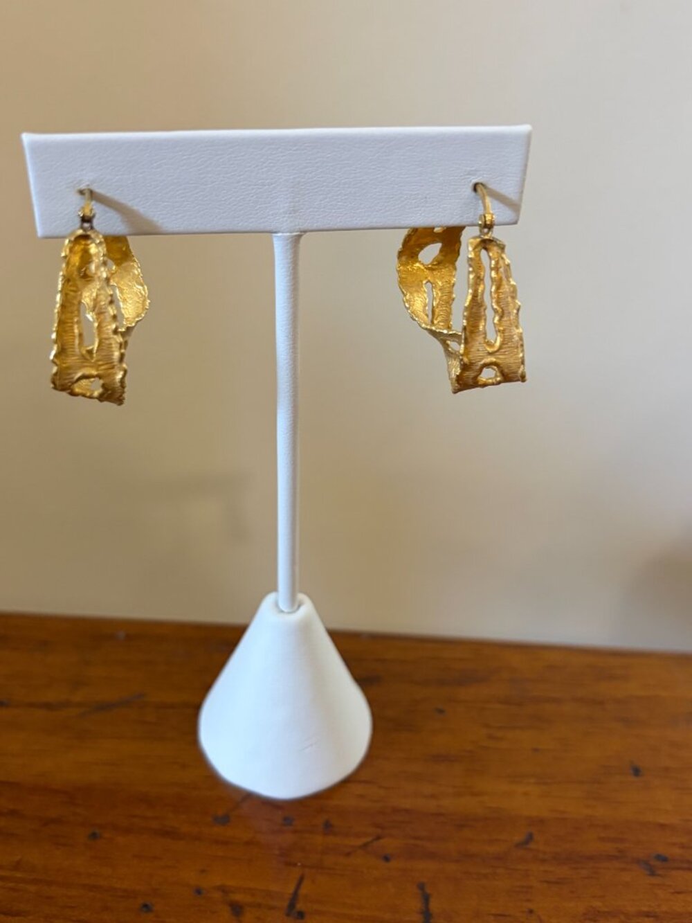B Italy Gold Tone Twisted Hoop Earrings